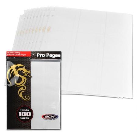 ATC 3 Hole Side Loading WHITE Page Protectors 10/pkg Holds 180
