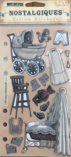 Sticko Nostalgiques Vellum Stickers - Vintage Baby  Sticko Nostalgiques Vellum Stickers - Vintage Baby