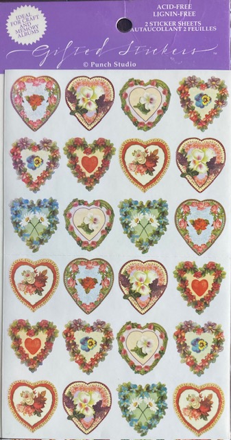 Punch Studio Gifted Vintage Heart Stickers  Punch Studio Gifted Vintage Heart Stickers