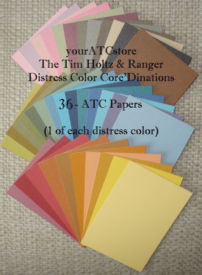Core-dinations Tim Holtz Distress Color Cardstock ATCs - 36/Pk